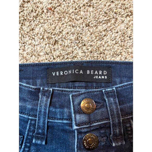 Veronica Beard Debbie 10” Skinny Midnight Fray & Tux Striped Stretch Denim Jeans - Picture 7 of 12